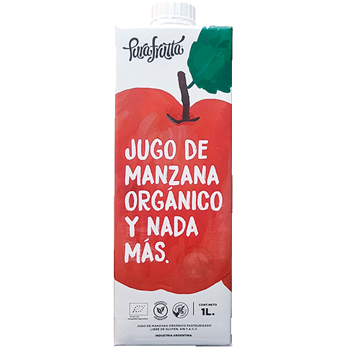 Jugo De Manzana Roja Organica Pura Frutta 1L