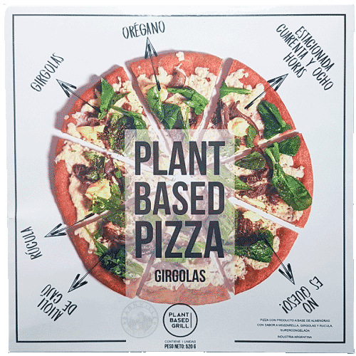 Pizza Mozzarella, Girgolas Y Rucula Plant Based 1U.