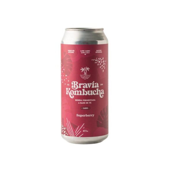 Kombucha Sabor Frutos Rojos Bravia 470 ml