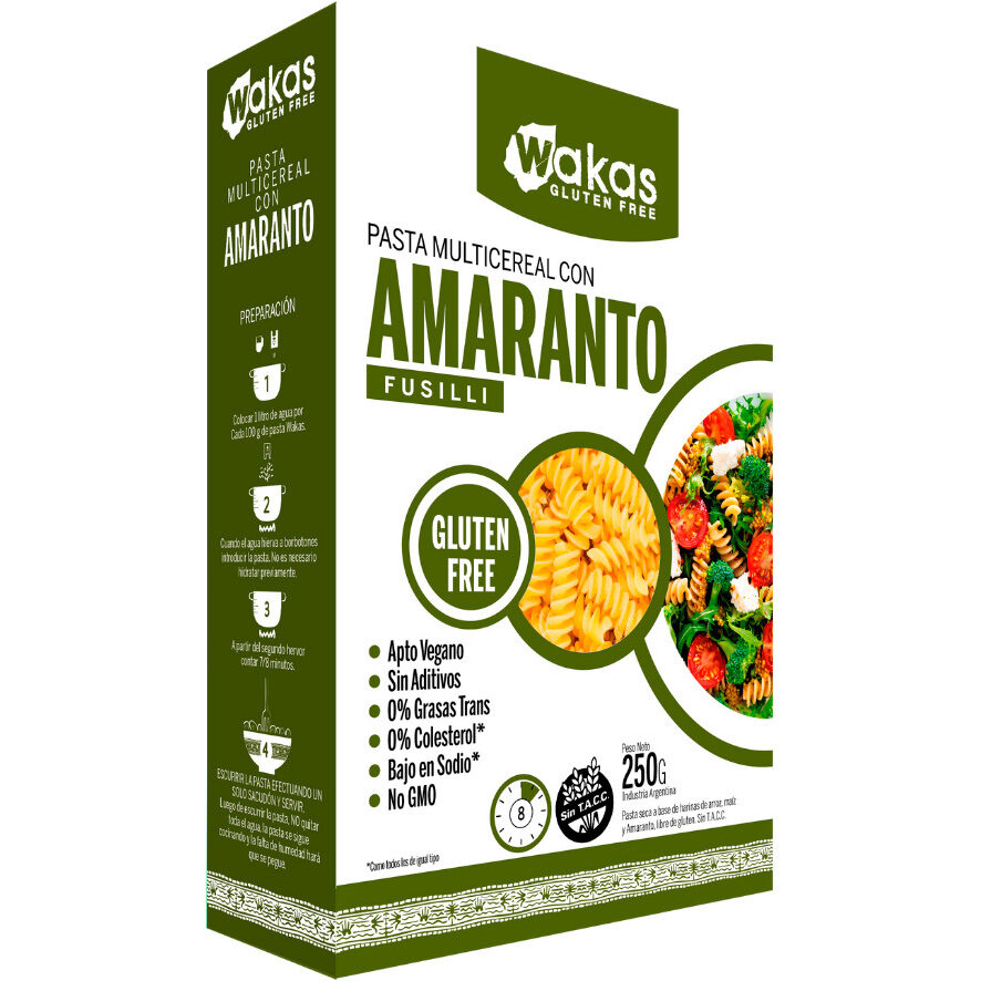 Pasta Fusilli Amaranto Wakas 250g
