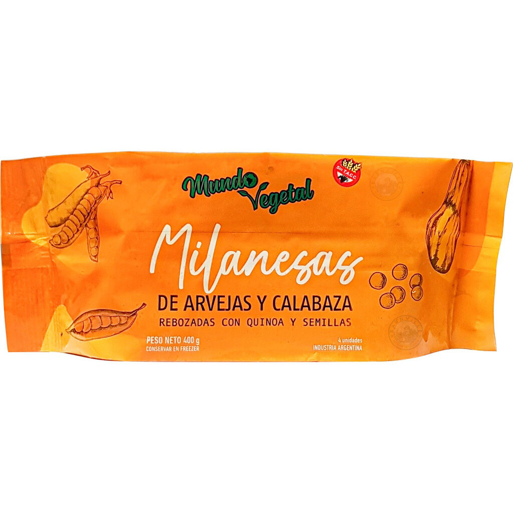 Milanesa Calabaza Arveja Mundo Vegetal 400g