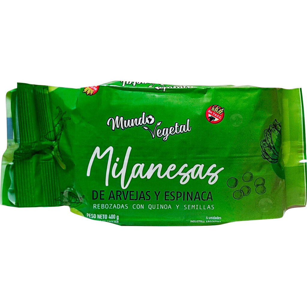 Milanesa Espinaca Arveja Mundo Vegetal 400g