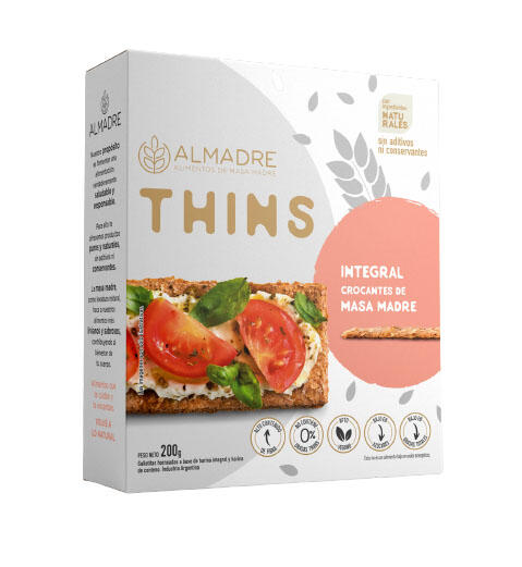 Thins Masa Madre Integral Crocante Almadre 160g Thins Masa Madre Integral Crocante Almadre 160g