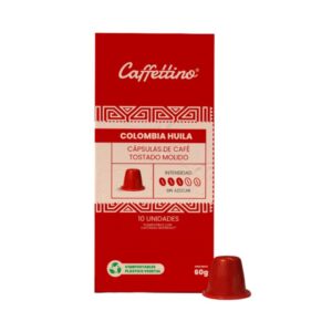 Capsulas Cafe Tostado Colombia Huila Caffettino 60g
