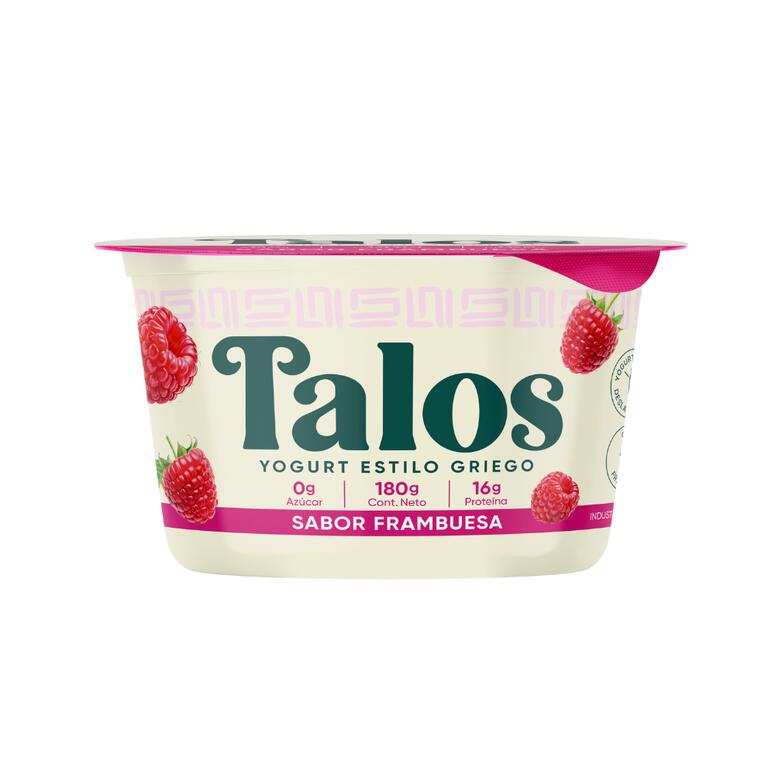 Yogur Griego Natural Sabor Frambuesa Talos 180g Yogur Griego Natural Sabor Frambuesa Talos 180g